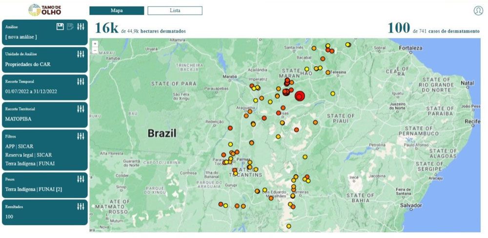 Tamo de Olho: Monitoramento de desmatamento