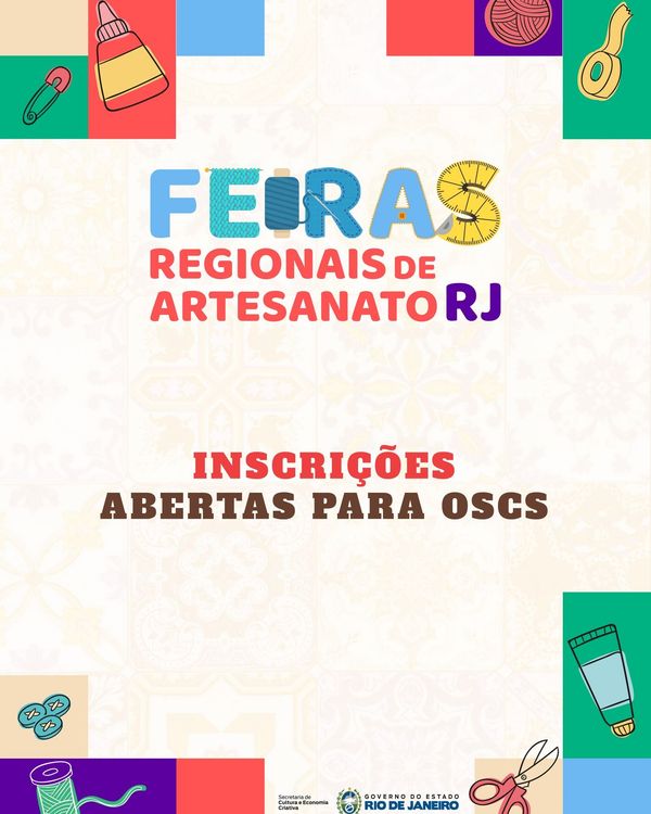 Inscrições para edital de feiras regionais de artesanato no RJ seguem até 25 de agosto